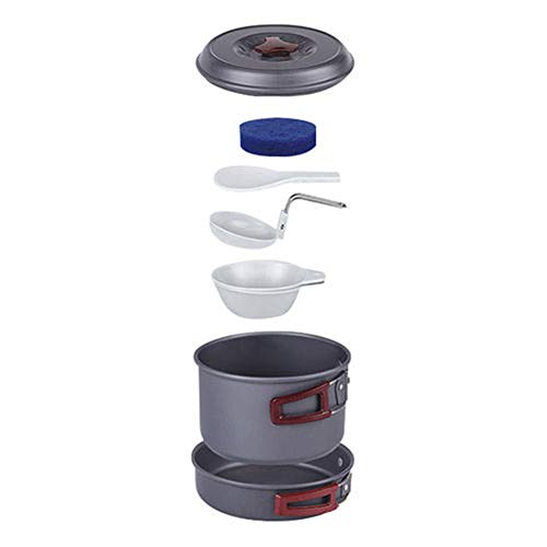 Bulin Camping Cookware Mess Kit Outdoor Backpacking Hiking Gear Cooking Equipment, Lightweight Compact Durable Cook Set