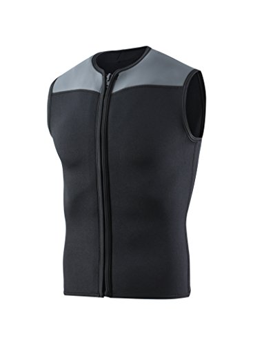 EYCE Dive & SAIL Mens Wetsuits Top Premium Neoprene 3mm Zipper Diving Vest (Black, Large) - Thumbnail 7