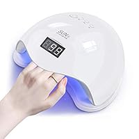 UV Nail Lamp,Portable Gel Nail Dryer,48W Professional Manicure/Pedicure Polish Curing Lamp,With 4 Timer Setting, Smart Auto-sensing, LED Display and Detachable Magnetic Tray,for Home or Salon(white)