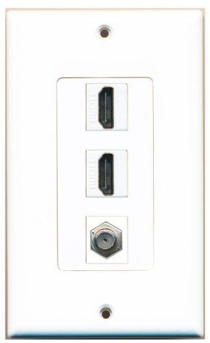 RiteAV--2-HDMI-and-1-Coax-Cable-TV-F-Type-Port-Wall-Plate-White-Decorative