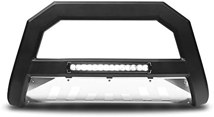 Armordillo USA 7179691 AR Bull Bar Bumper Guard with LED Bar - Matte Black with Aluminum Skid Plate Fits 2009-2018 Dodge Ram 1500