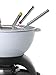 Artestia 11-Piece Cast Iron Fondue Set with Adjustable Burner 6 Colored Forks, 5-Cup White Cheese Fondue Pot for Chocolate, Meat, 4-6 Person