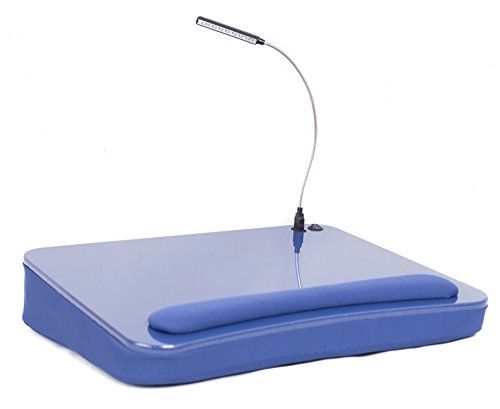 Sofia + Sam Lap Desk with USB Light (Blue) | Memory Foam Cushion | Supports Laptops Up To 17 Inches