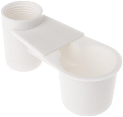 Poity Bird Water Feeder Drinker Feeding Cup Parrot Pigeon Chicken Garden Plastic Tools White
