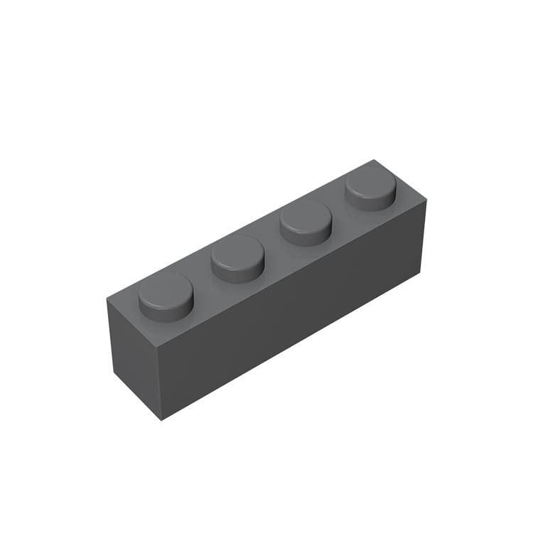 Classic Building Brick 1x4, 100 Piece Bulk Brick Block, Dark Grey 1x4 Bricks, Compatible with Lego Parts and Pieces 3010(Colour: Dark Grey)