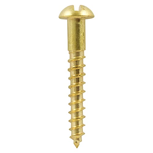 3x12 mm (4x1/2) brass ROUND, DOME head slotted screw (Pack of 20, 50, 100) (100)