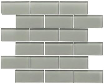 WS Tiles: 2" x 4" Subway/Brick Dark Gray Glass, Backsplash, Mesh-Mounted Tile for Kitchen &amp; Bathroom - 2 in x 4 in x 8mm – Sample