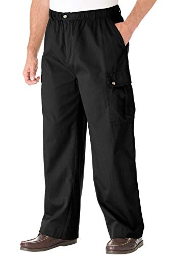 KingSize Men's Big & Tall Knockarounds Full-Elastic Waist Cargo Pants - Big-8XL38, Black