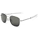 WELUK Men's Pilot Sunglasses Polarized 55mm Military Style with Bayonet Temples (Silver/Grey, 55)