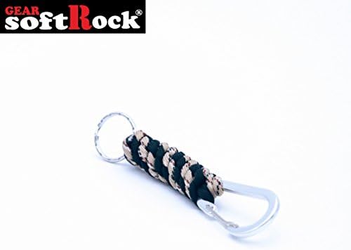 Softrock Gear ST-SRG-CKC-AGC4-BC5-BLK-R Paracord Keychain with zink alloy carabiner Color: Desert Camo/Black (Round)