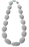 Itzy Ritzy Teething Happens Silicone Jewelry Baby Teething Necklace Pebble, Grey