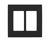 Leviton Renu REWP2-OB Two-Gang Screwless Snap-On Wallplate, Onyx Black