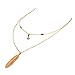 Wowanoo Simple Layered Bar Pendant Necklace Boho Feather Chain Necklace for Women Jewelry Feather G