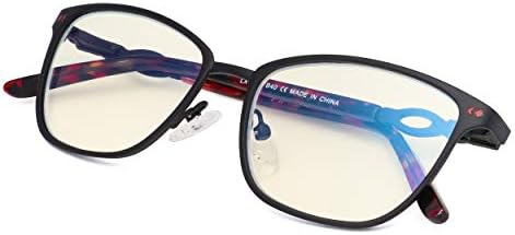 アイキーパー Eyekepper スクエア型 伊達メガネ 眼鏡枠 ブルーライト 紫外線カット 大きめレンズ ベッコウ柄 オシャレ 男女兼用 ケース クロス付き 度なし ブラックフレーム