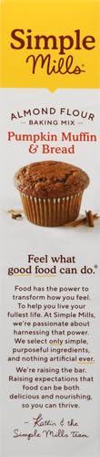 SIMPLE MILLS ALMOND FLOUR BAKING MIX, PUMPKIN MUFFIN & BREAD MIX – GLUTEN FREE, PLANT BASED, PALEO FRIENDLY, 9 OUNCE (PACK OF 1)