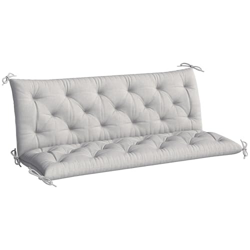 Outsunny 3 Sitzer Bankauflage für Sitzbank 150 x 98 x 8 cm Hellgrau
