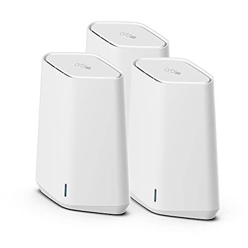 NETGEAR Orbi Pro WiFi 6 Mini Mesh System (SXK30B3) | Router with 2 Satellite Extenders for Business or Home | VLAN, QoS | Coverage up to 6,000 sq. ft., 40 Devices | AX1800 802.11 AX (up to 1.8Gbps)