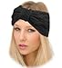 Winter Headband for Women - Knit Headband - Winter Head Wrap by CoverYourHair (Black Knit)
