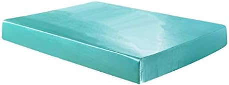 Rinalay Plain Satin Silk Super Soft Fitted Sheet Fitted Sheet Bed Sheet Color Choice Blue Lake 153X203X30Cm (Color : Blauer See, Size : 198 * 203 * 30Cm)