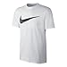NIKE Sportswear Men's Hangtag Swoosh Tee, White/Black, Medium
