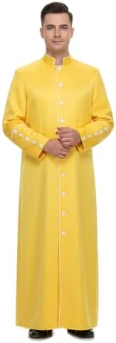 Camisa Sacerdotal Sywiyi Klerus – Manga Larga En Poliéster Y Algodón, Diseño Clásico Con Cuello De Soporte, Ideal Para Cosplay De Obispo O Párroco, Tallas De La M A La 5XL