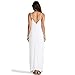 May&Maya Women's Low V-Neck and Low V-Back Maxi Dress (S, White)