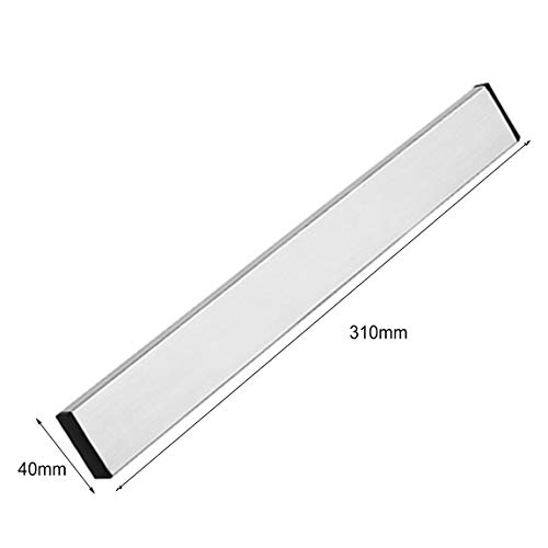 Magnetic Self-Adhesive Knife Holder Stand Stainless Steel Block Wall Mounted Easy Storage Knife Rack Strip for Kitchen Utensil - Silver