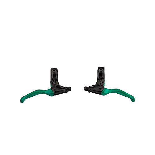 Evoke BMX Brake Lever Pair BLACK / GREEN 22.2mm Clamp