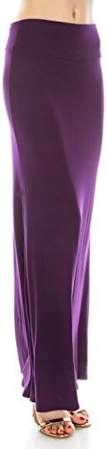 shorifashion maxi skirt long skirt 95% rayon 5% spandex - made in USA (2XL, purple)