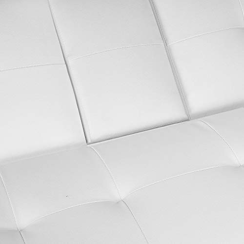 Topeakmart Adjustable Faux Leather Sofa Futon Modern Sofa Bed