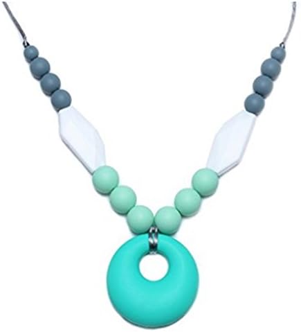 Teething Necklace, Anicle Baby Teething Nursing Necklace for Mom Wear Multicolor Breastfeeding Baby Nursing Beads with Hand-Made Safety Knotted Silk Rope
