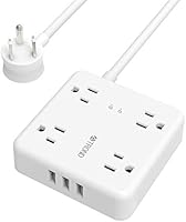 Power Strip with USB, TROND Surge Protector Flat Plug with 4 Widely-Spaced Outlets, 3 USB Charger, 1440 Joules, Wall...