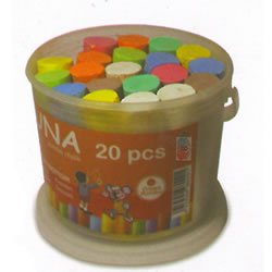 Tub of 20 Giant Chalks - Assorted Colours