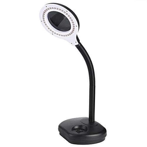 LED Magnifying Lamp Desk Magnifier Lamp with Flexiable Arm for Reading