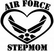 Air Force Step Mom USAF Military Parent Vinyl Decal Sticker|BLACK|Cars Trucks Vans SUV Laptops Wall Art|5