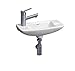 Whitehaus WH1-103L-WH Isabella 17-1/2-Inch Small Wall-Mount Lavatory Basin with Center Drain and Left-Hand Faucet Drilling, White