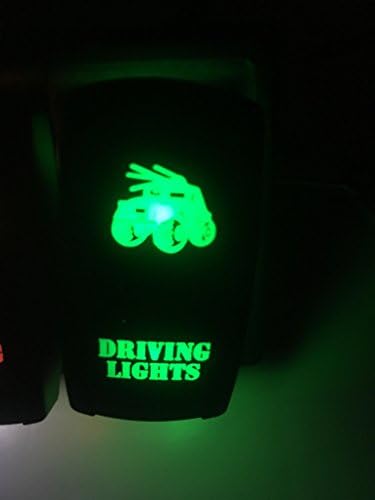 Night Rider USA -- Rocker Switch Toggle ON/Off 5 Pin JEEP Driving Lights (GREEN)