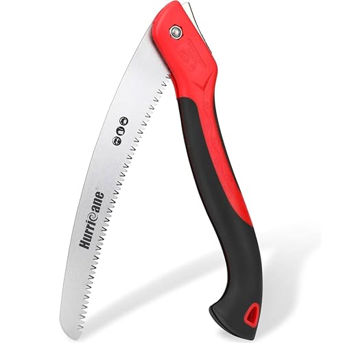 HURRICANE 10" Folding Hand Saw, SK5 Steel Blade with Triple-Cut Razor Teeth