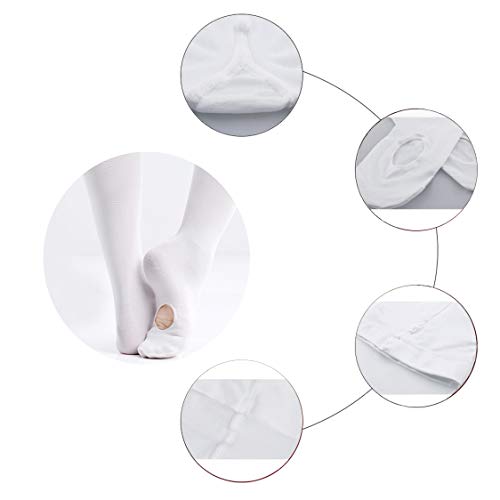 image for HETH 2 Pairs Ballet Tights for Girls,Dance Convertible Ballet Tights,U