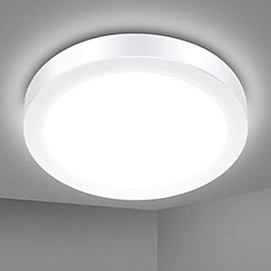 Solmore Led-plafondlamp, 18 W, IP54, waterbestendig, 1700 lm, 5000 K koudwit, ideaal voor badkamer, slaapkamer, hal…