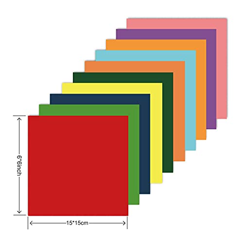 Origami Paper Double Sided Color 200 Sheets 20 Colors 6 Inch Square Easy Fold Paper for