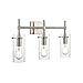 Linea di Liara Effimero Modern Farmhouse Bathroom Vanity Lights Fixtures 3 Lights Over Mirror Brushed Nickel Vanity Lights For Bathroom Light Fixtures Industrial Lighting Clear Glass Covers, UL Listed