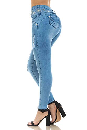 VEROX JEANS Pantalones Colombianos Cintura alta Levantacola 3804 Blue |  Pricepulse