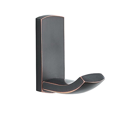 WINCASE 2 Pieces American Black Towel Clothes Hook Robe Hook Oil Rubbed Bronze Brass for Kitchen Wall Mounted Solid Simple Design - Thumbnail 2