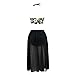 Women's Plus Size Swimsuit Floral Top Black Mesh Skirt Bottom Two Piece Bathing Suit (Black, 4XL (US 16-18))