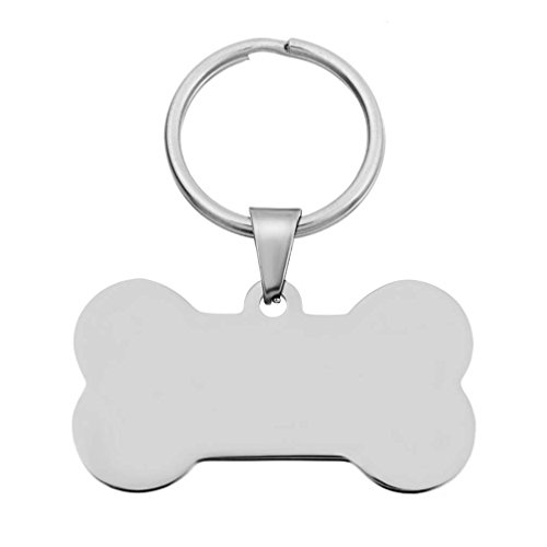 MJartoria Stainless Steel Personalized Medical Bone Shape Pet Dog ID Tags - Thumbnail 3