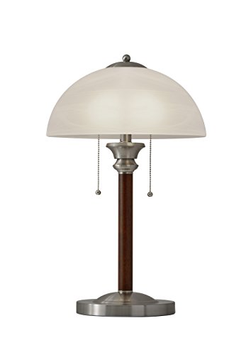 Adesso 4050-15 Lexington 22.5″ Table Lamp – Lighting Fixture with Walnut Wood Body, Smart Switch Compatible Lamp. Home Improvement Equipment