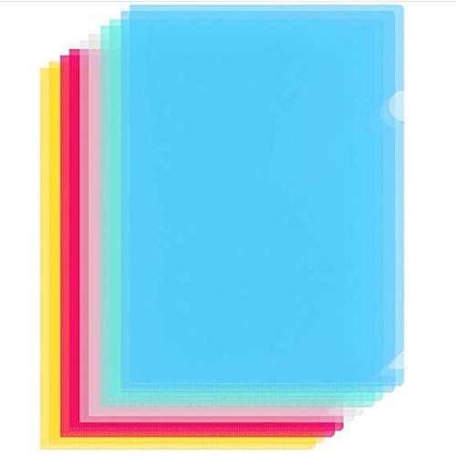 20 Pcs A4 Cut Flush Folder Plastic Transparent File Cover Clear Plastic Wallets for File Storage Paper Organization