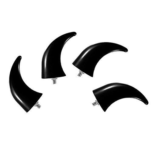 Baoblaze Universal Front Fender Horns Decoration for Chopper Touring Cafe Racer Custom - Black