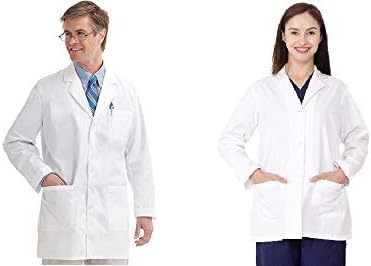 DTL Company Doctor Apron for Mens & Womens, Unisex, Cotton, White color (Size : Medium)